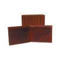 Croco Embossed Calf Leather Slim Billfold Wallet